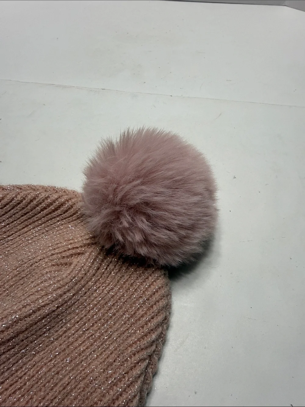 Sparkle Ribbed Knit Beanie - Dusty Rose
